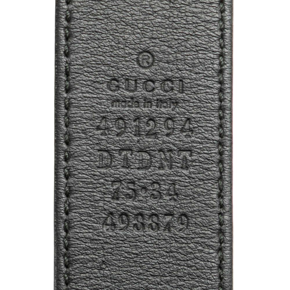 Gucci B Gucci Black Calf Leather GG Marmont Matelasse Animalier Belt Bag Italy