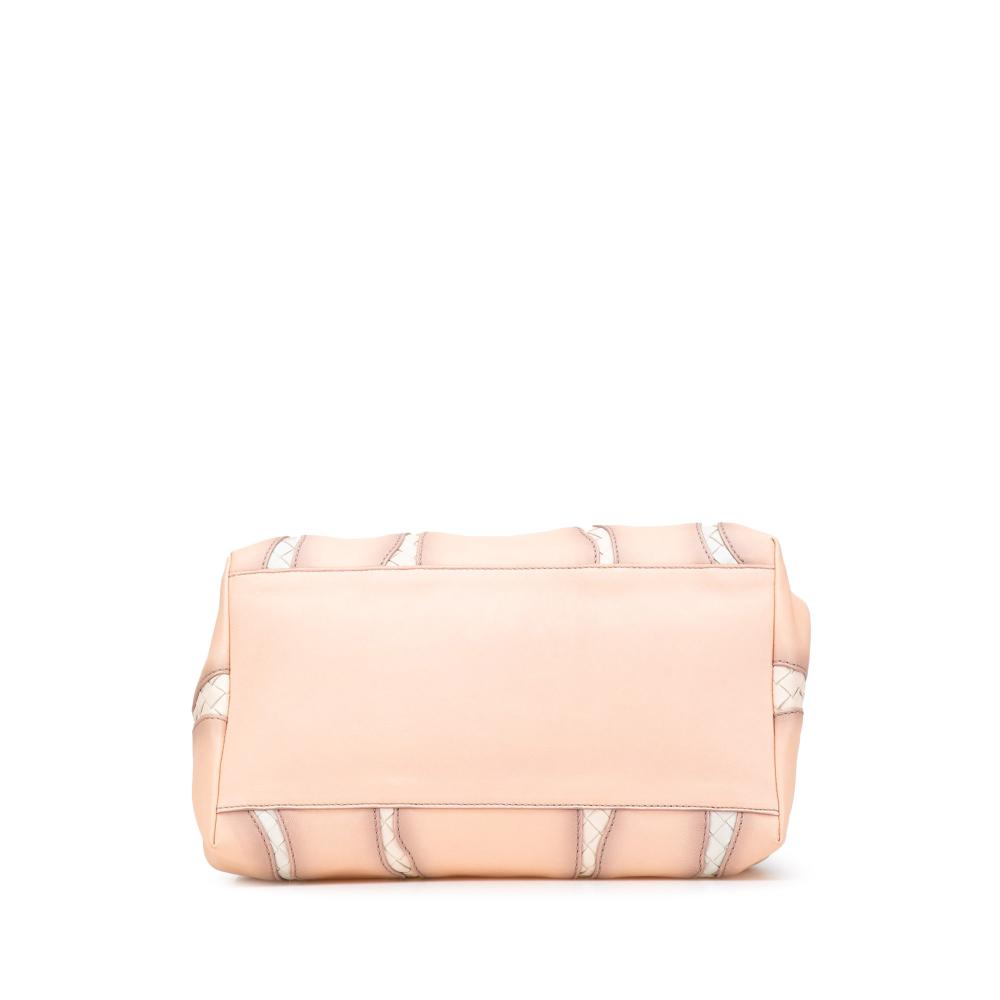 Bottega Veneta B Bottega Veneta Pink with Multi Nappa Leather Leather Medium Nappa Intrecciato Glimmer Tote Italy