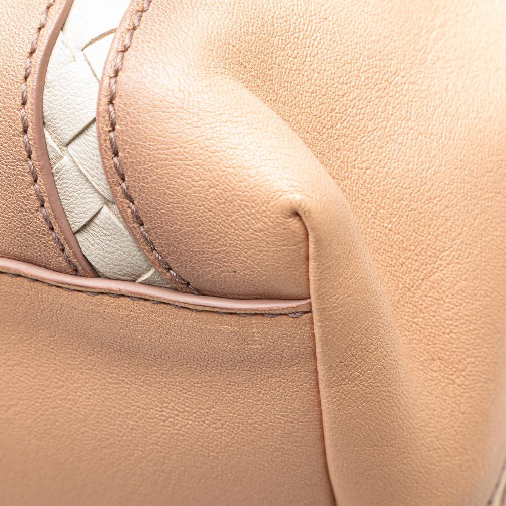 Bottega Veneta B Bottega Veneta Pink with Multi Nappa Leather Leather Medium Nappa Intrecciato Glimmer Tote Italy