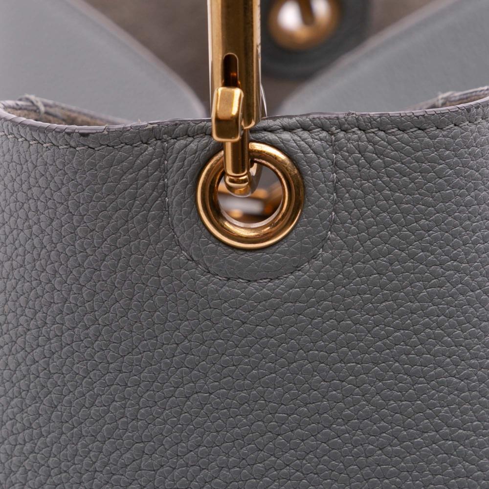 Celine B Celine Gray Calf Leather Medium Seau Sangle Bucket Bag Italy