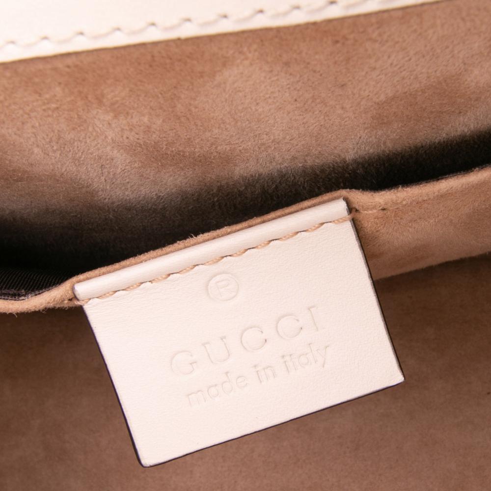 Gucci AB Gucci White Calf Leather Mini skin Sylvie Satchel Italy