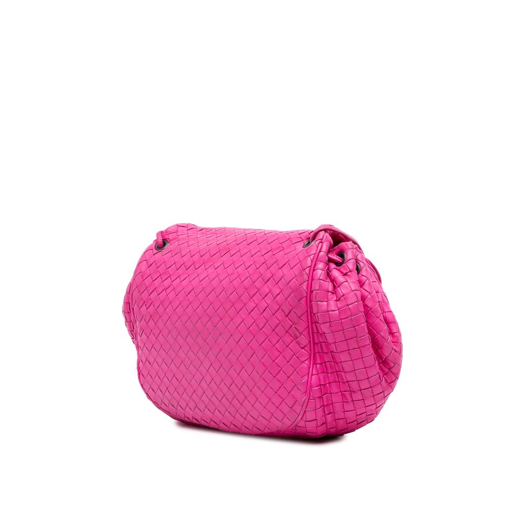 Bottega Veneta B Bottega Veneta Pink Hot Pink Nappa Leather Leather Nappa Intrecciato Flap Crossbody Italy