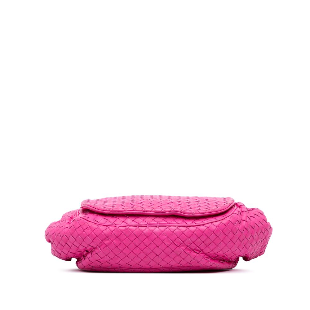Bottega Veneta B Bottega Veneta Pink Hot Pink Nappa Leather Leather Nappa Intrecciato Flap Crossbody Italy
