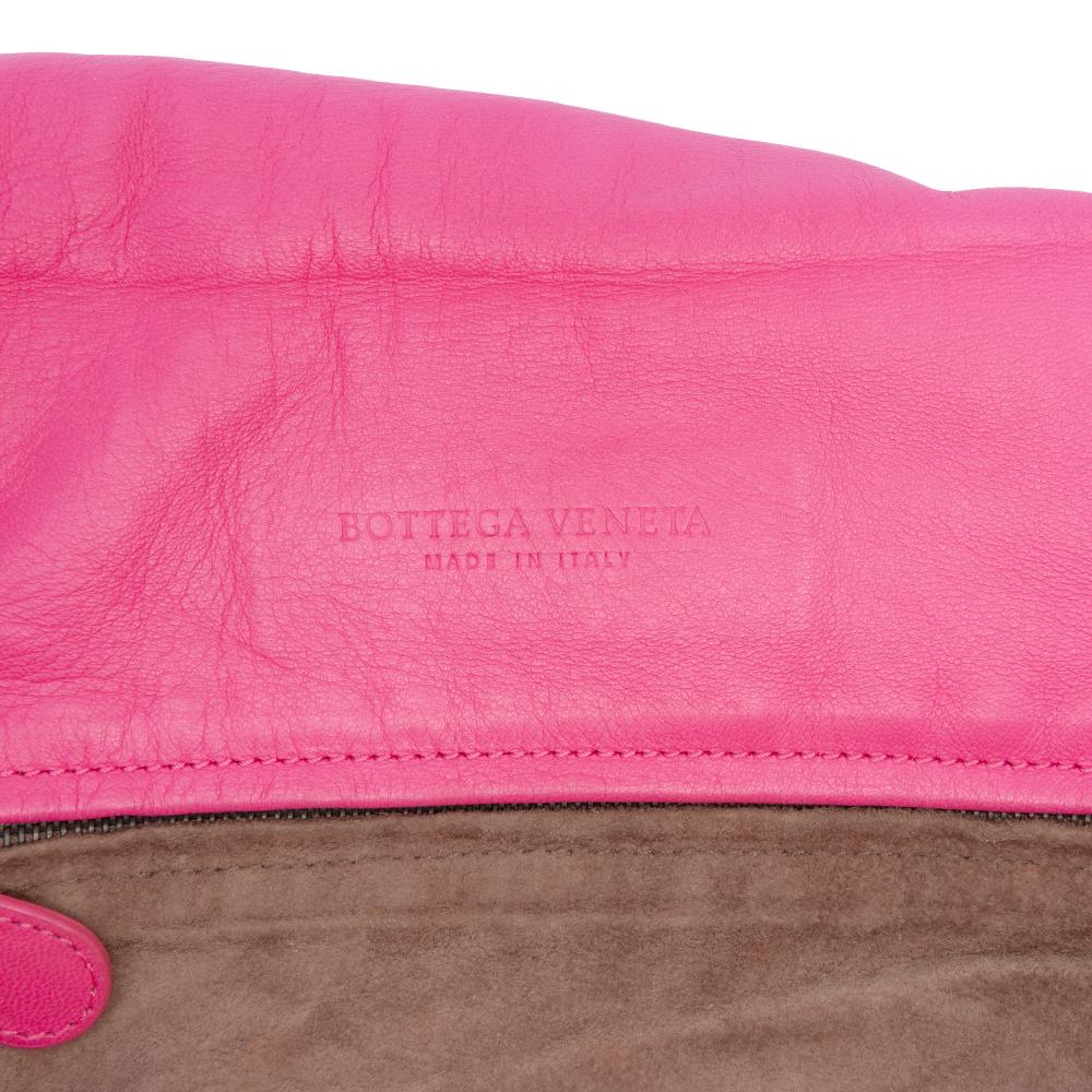 Bottega Veneta B Bottega Veneta Pink Hot Pink Nappa Leather Leather Nappa Intrecciato Flap Crossbody Italy