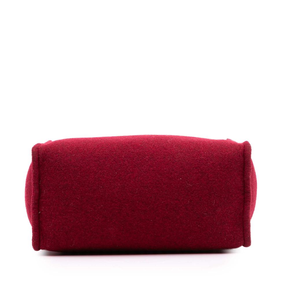 Fendi B Fendi Red Wool Fabric Felt Shopping Tote Italy