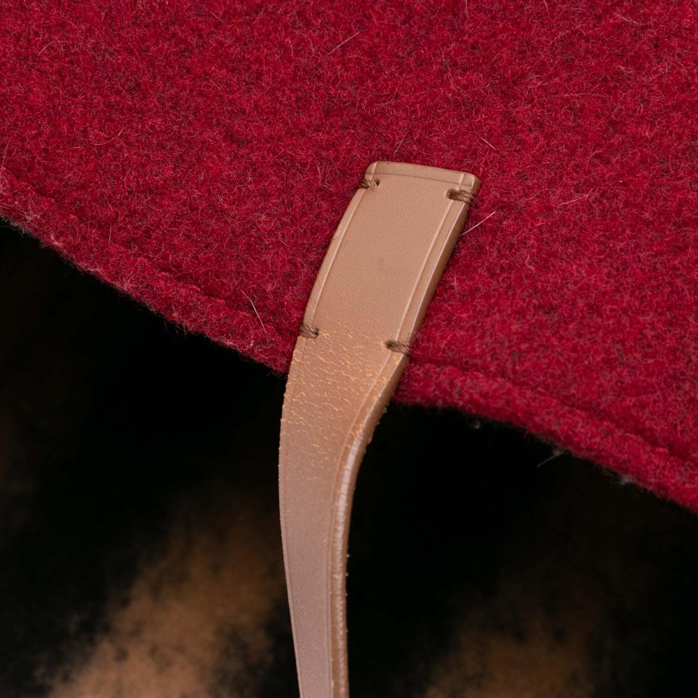 Fendi B Fendi Red Wool Fabric Felt Shopping Tote Italy