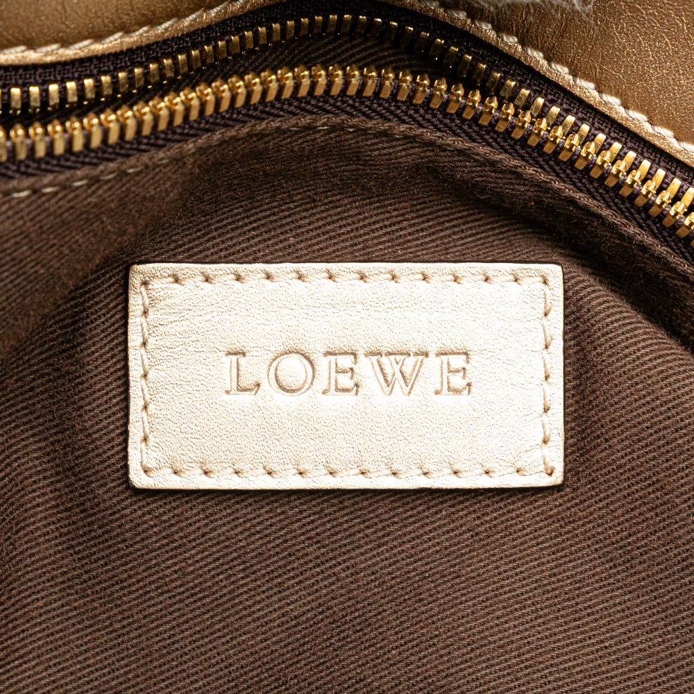 Loewe B LOEWE Brown Beige Canvas Fabric Anagram Satchel China
