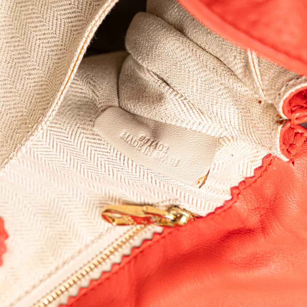 Loewe B LOEWE Red Calf Leather Embossed Flamenco Tassel Crossbody Spain