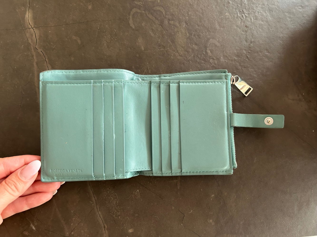 Bottega Veneta Portemonnaie Aquamarina