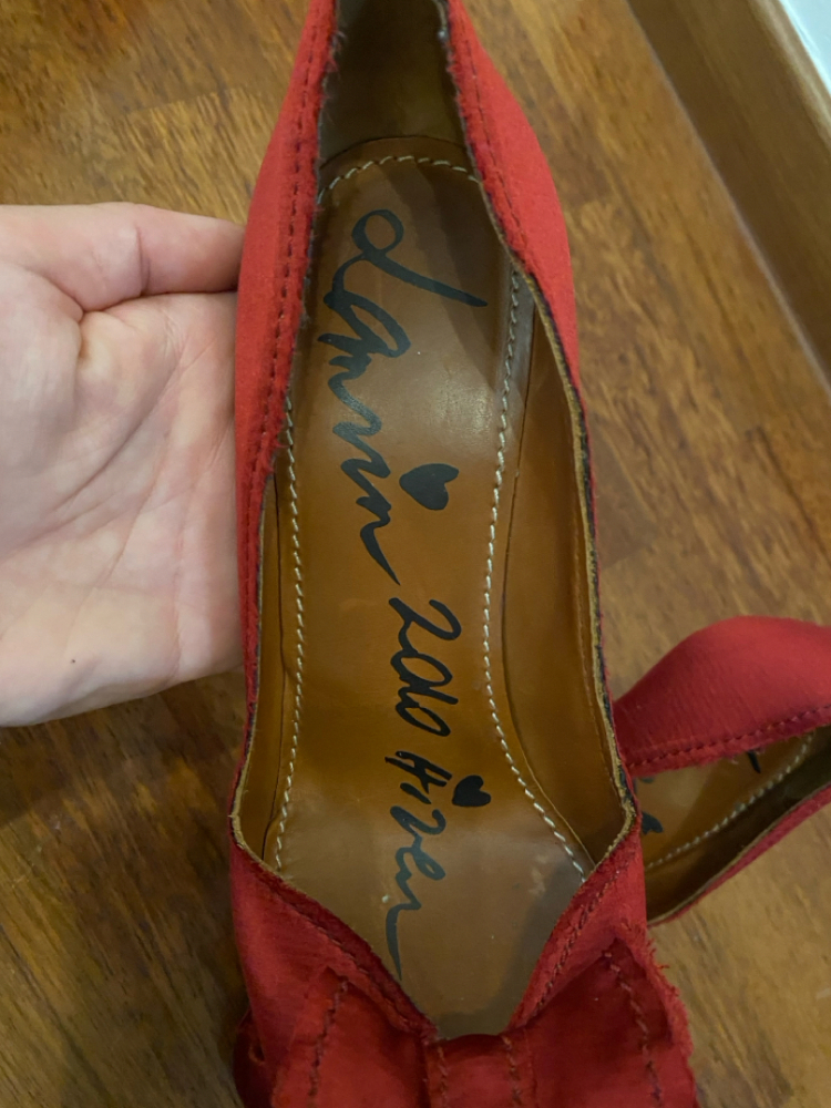 Lanvin Rote Seidenschleifen-Pumps