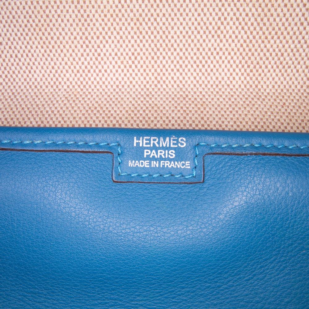 Hermès B Hermès Blue Calf Leather Swift Jige Elan 29 France