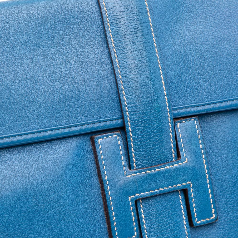 Hermès B Hermès Blue Calf Leather Swift Jige Elan 29 France