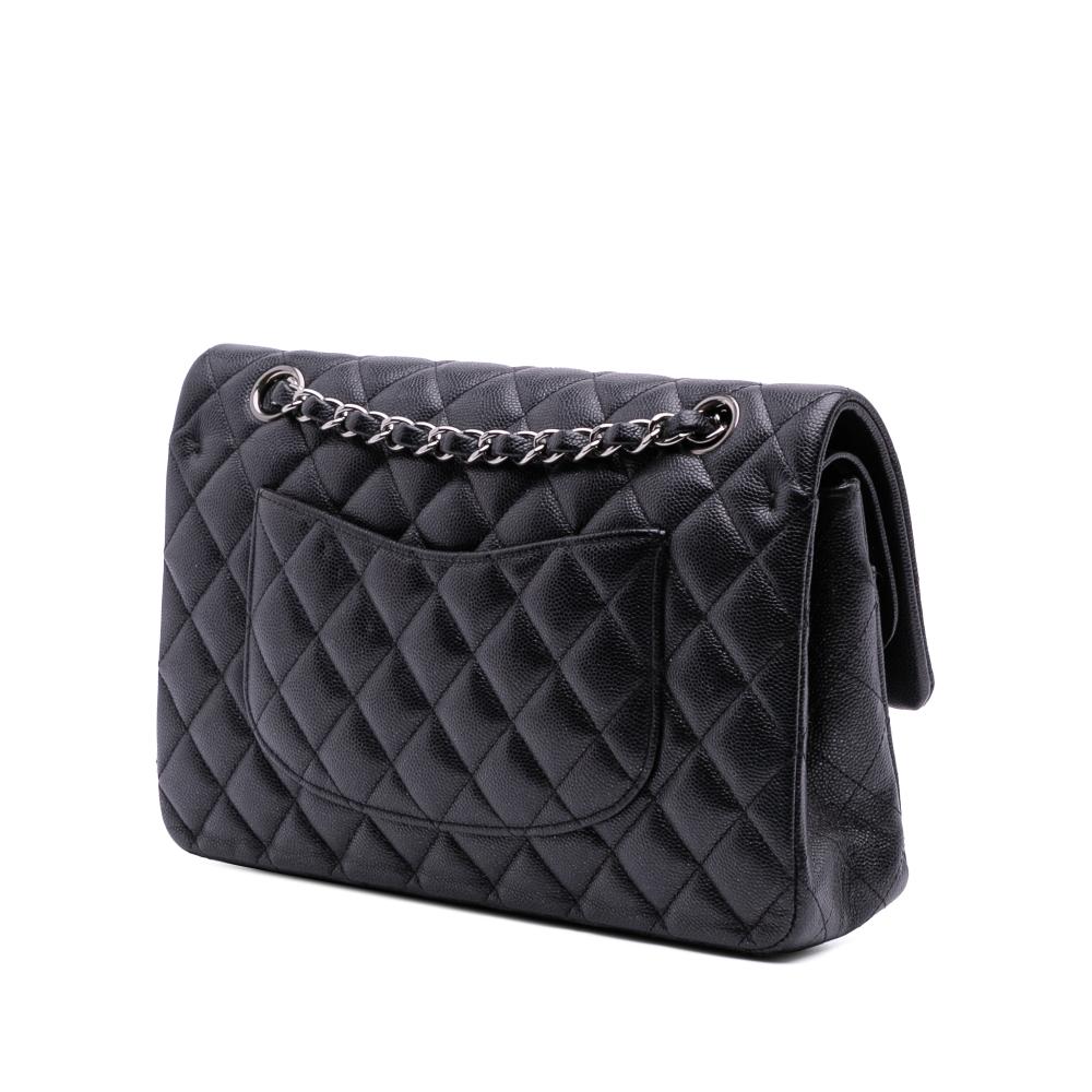 Chanel AB Chanel Black Caviar Leather Leather Medium Classic Caviar Double Flap France