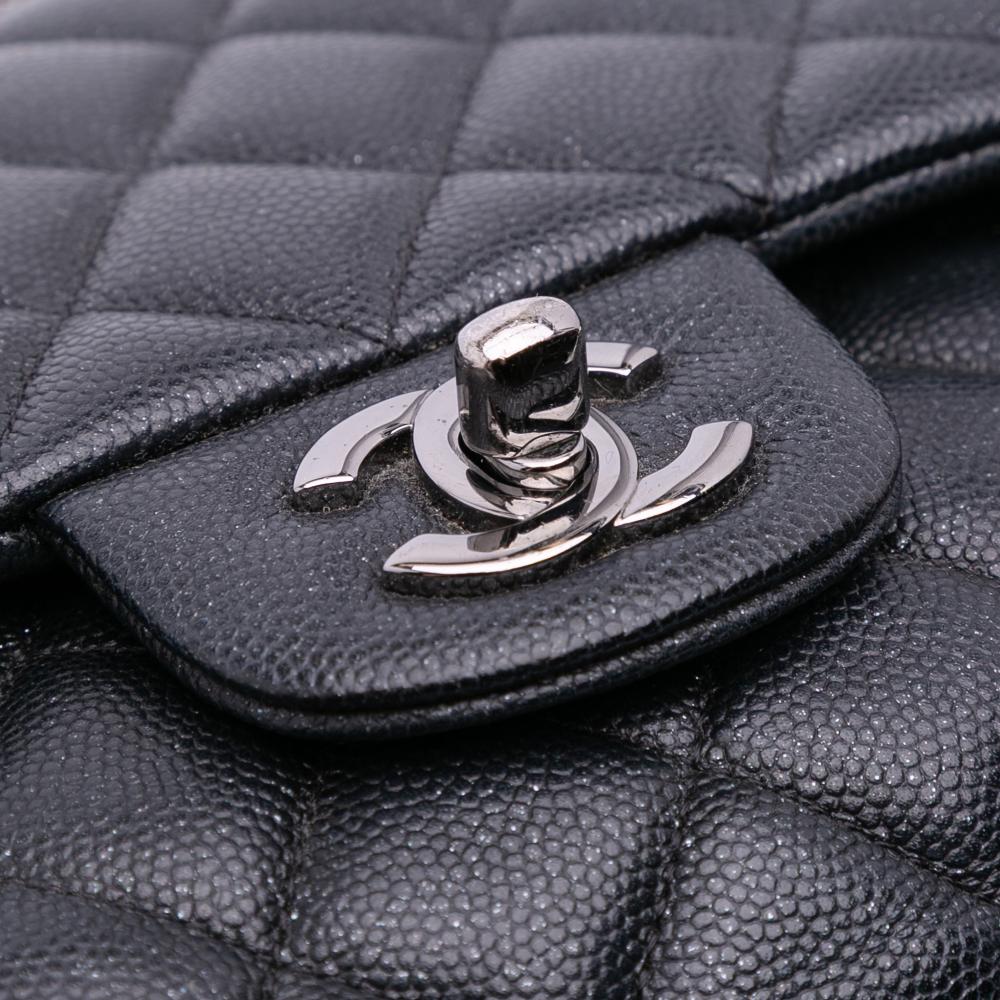 Chanel AB Chanel Black Caviar Leather Leather Medium Classic Caviar Double Flap France