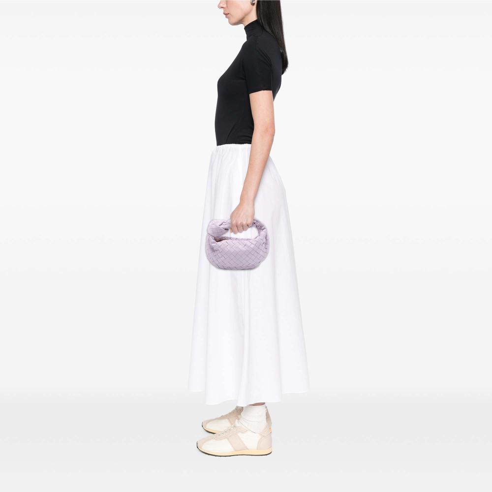 Bottega Veneta B Bottega Veneta Purple Light Purple Suede Leather Mini Intrecciato Jodie Italy