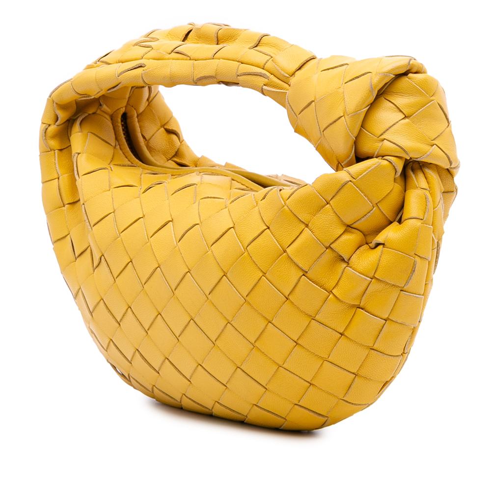 Bottega Veneta B Bottega Veneta Yellow Mustard Nappa Leather Leather Mini Nappa Intrecciato Jodie Italy