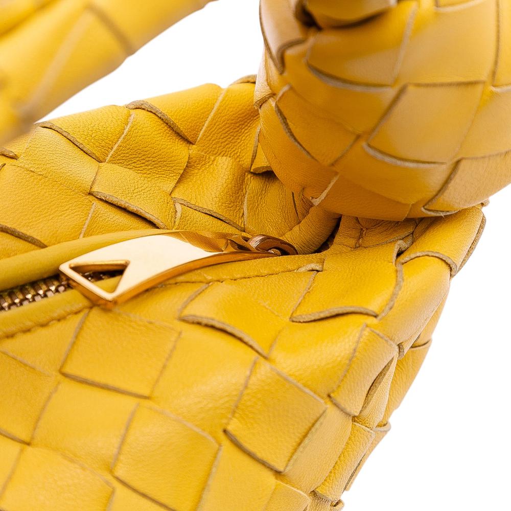 Bottega Veneta B Bottega Veneta Yellow Mustard Nappa Leather Leather Mini Nappa Intrecciato Jodie Italy