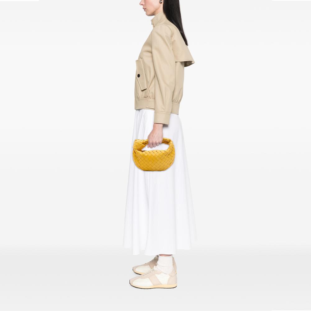 Bottega Veneta B Bottega Veneta Yellow Mustard Nappa Leather Leather Mini Nappa Intrecciato Jodie Italy