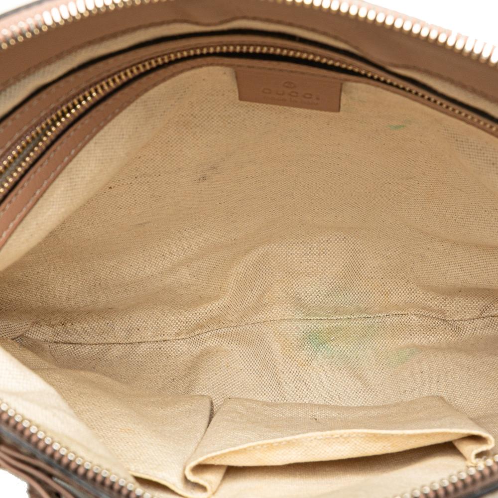 Gucci B Gucci Brown Beige Canvas Fabric GG Mayfair Crossbody Italy