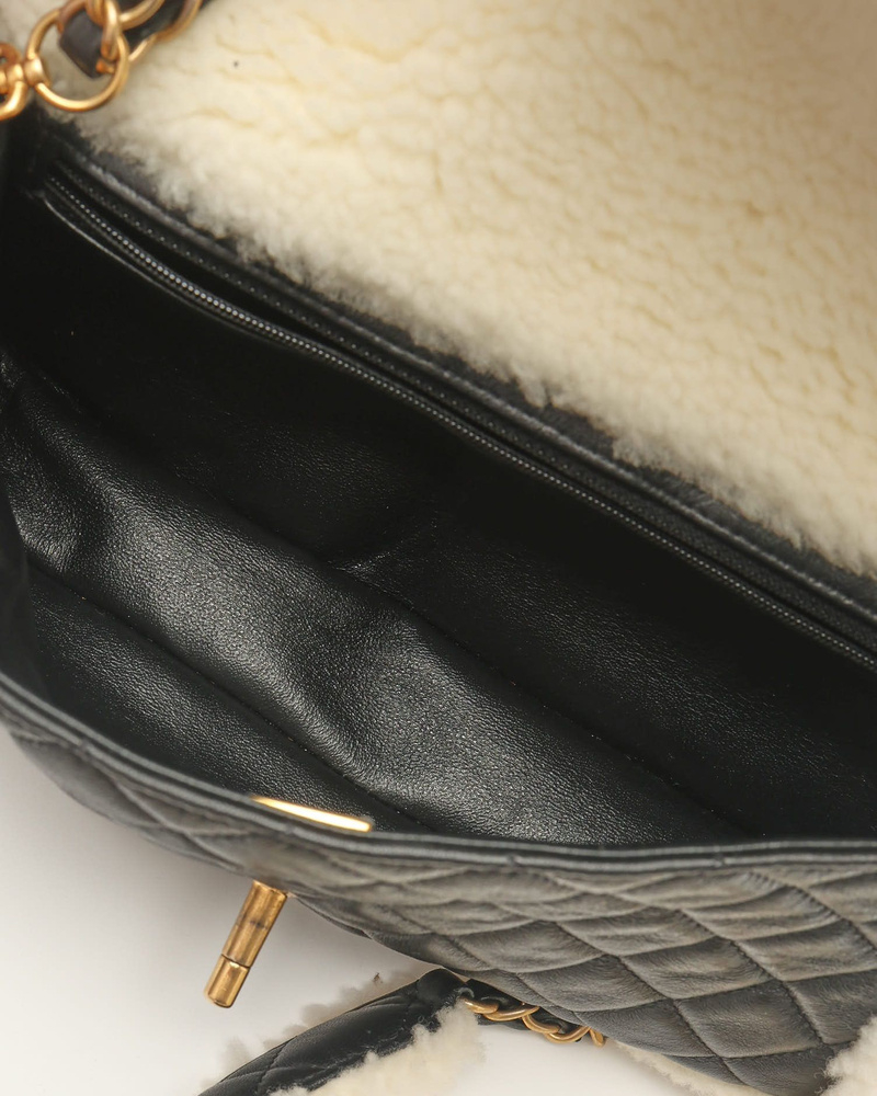 Chanel Classic Medium Shearling Single Flap Bag