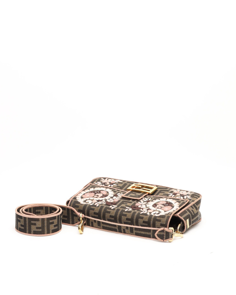 Fendi Zucca Embroidered Baguette Bag