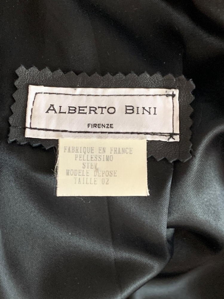 Alberto Bini Veste noir en cuir