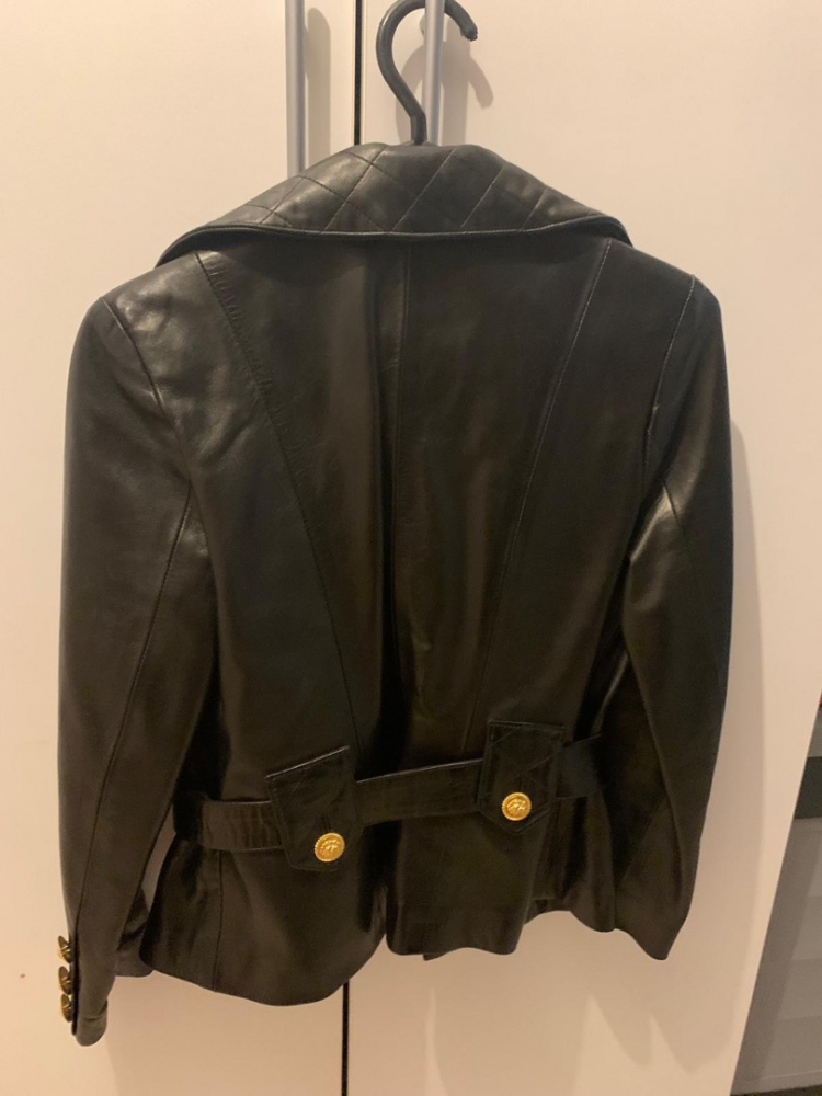 Alberto Bini Veste noir en cuir