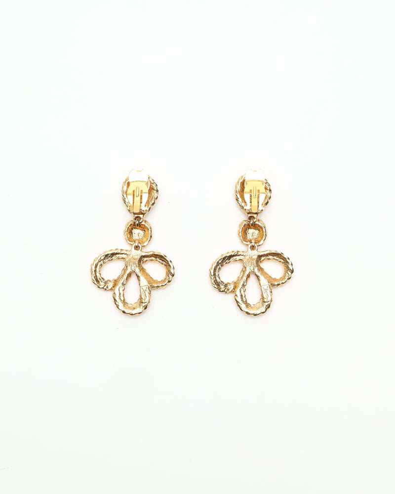 Saint Laurent Gold-tone Dangling Clip-on Earrings