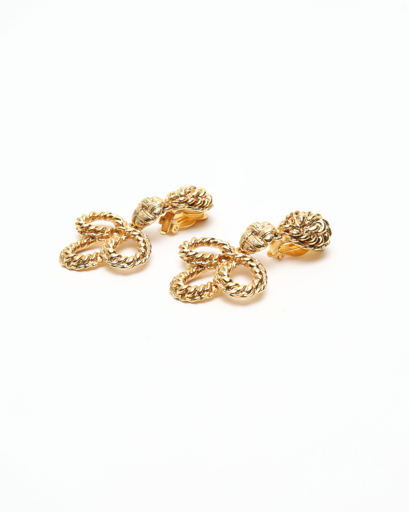 Saint Laurent Gold-tone Dangling Clip-on Earrings