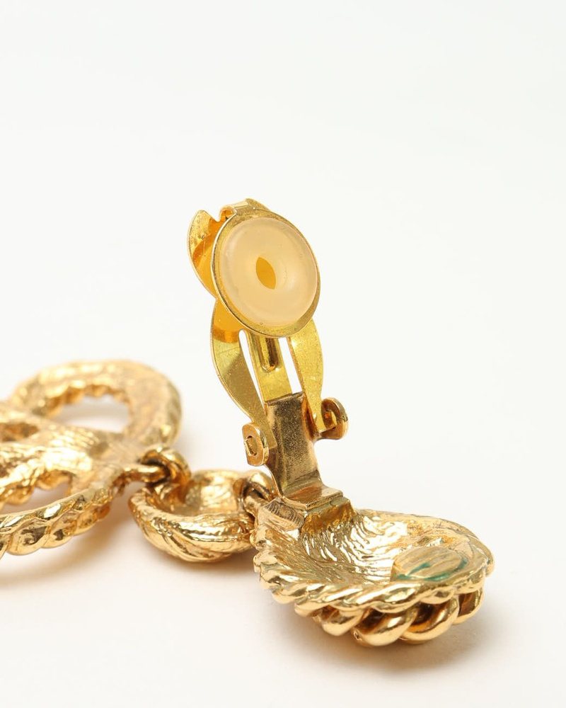 Saint Laurent Gold-tone Dangling Clip-on Earrings