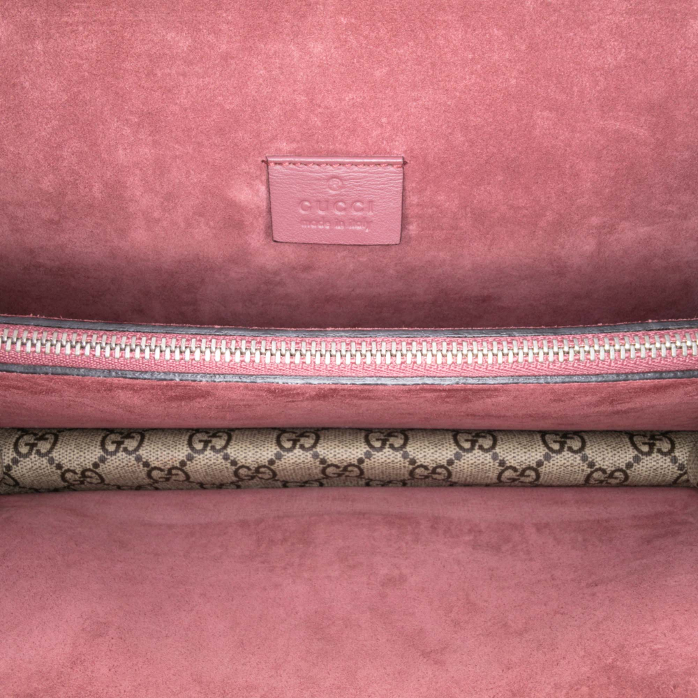 Gucci Dionysus Medium Canvas Blooms GG Flap Handbag Brown