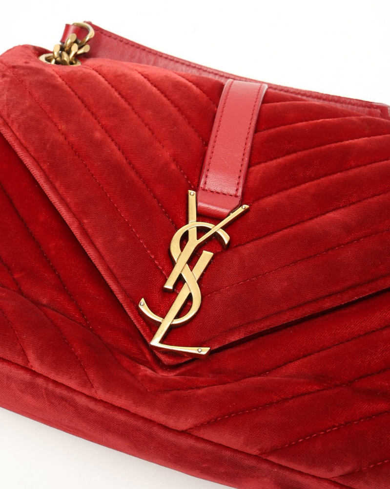 Saint Laurent Medium Velvet College Bag
