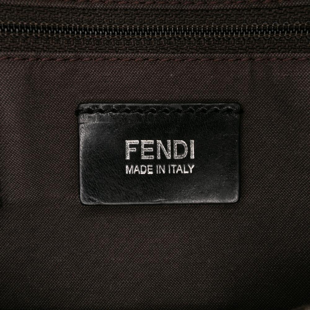 Fendi B Fendi Black Canvas Fabric Zucca Tall Tote Italy