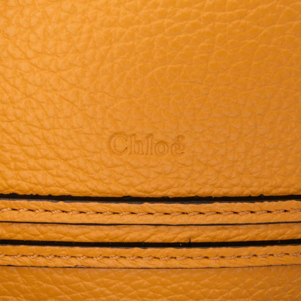 Chloé B Chloé Brown Beige with Yellow Mustard Raffia Natural Material Medium Marcie Basket Tote Spain