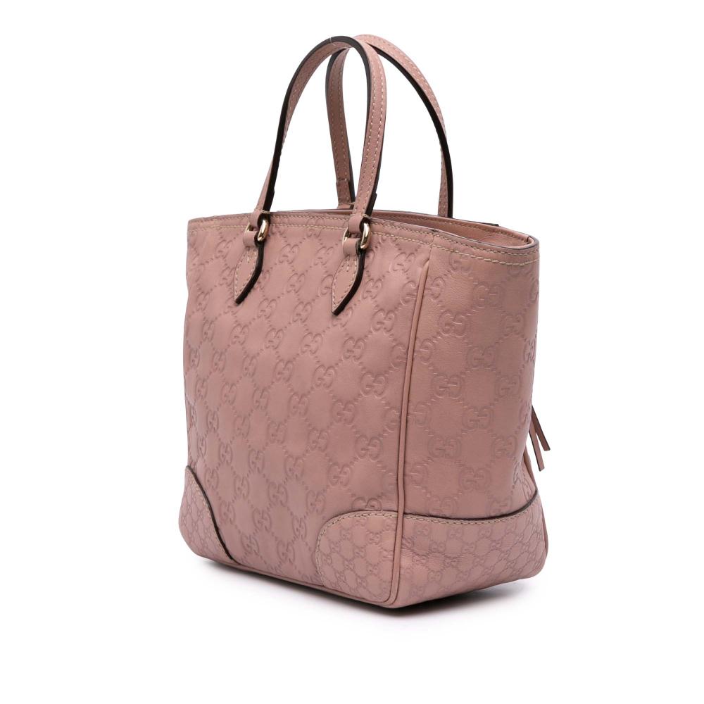 Gucci B Gucci Pink Light Pink Calf Leather Small Guccissima Bree Satchel Italy