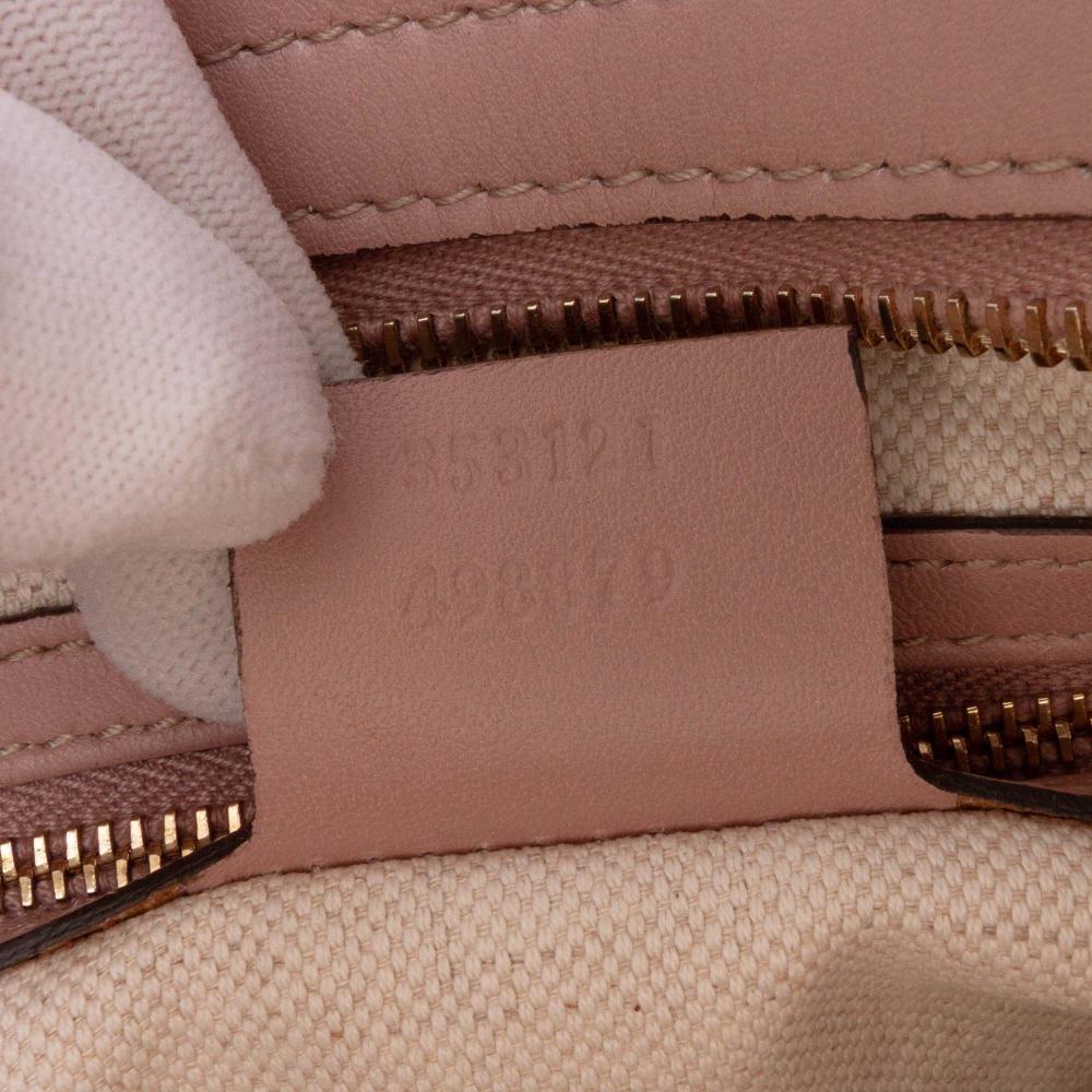 Gucci B Gucci Pink Light Pink Calf Leather Small Guccissima Bree Satchel Italy