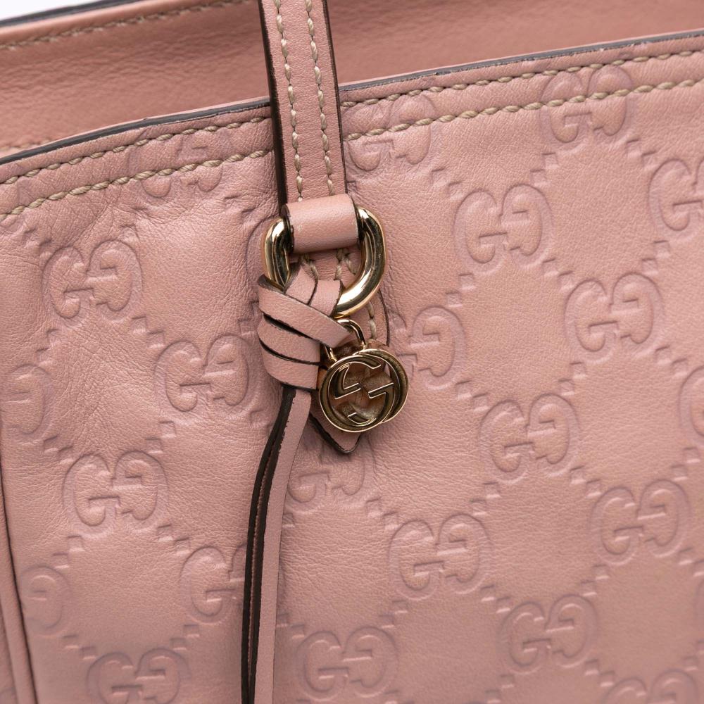 Gucci B Gucci Pink Light Pink Calf Leather Small Guccissima Bree Satchel Italy