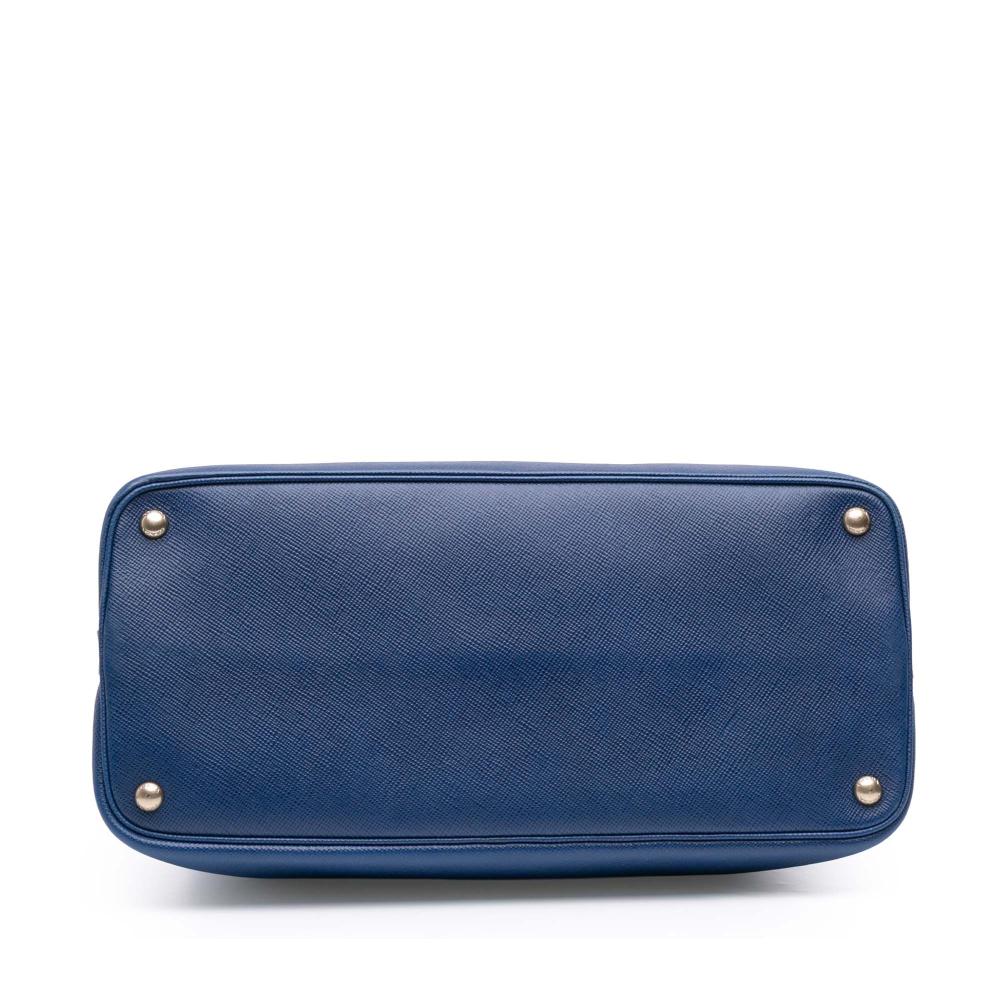 Prada B Prada Blue Saffiano Leather Cuir Open Promenade Satchel Italy