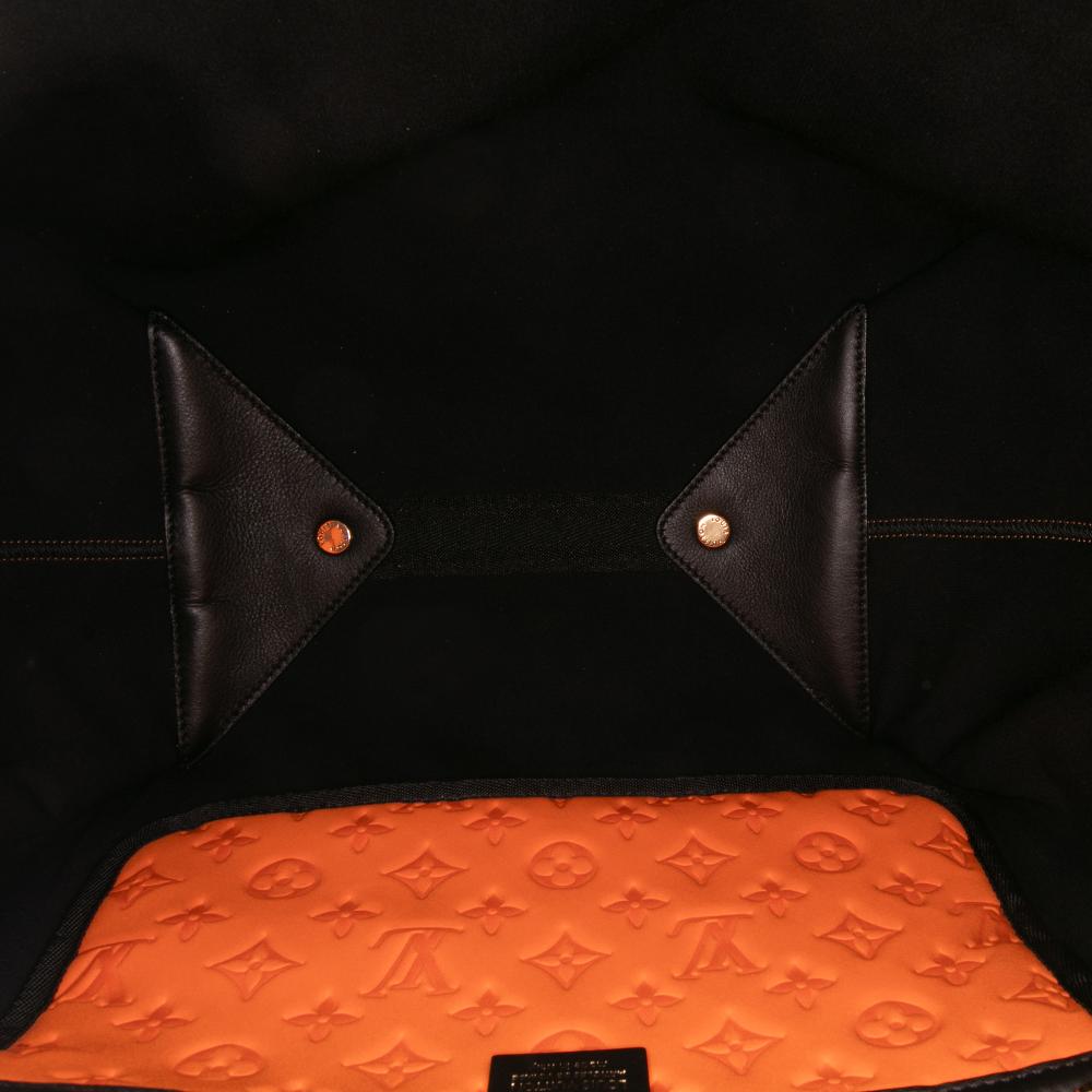 Louis Vuitton B Louis Vuitton Orange with Black Chemical Fiber Fabric Monogram Embossed Neoprene Scuba MM Italy