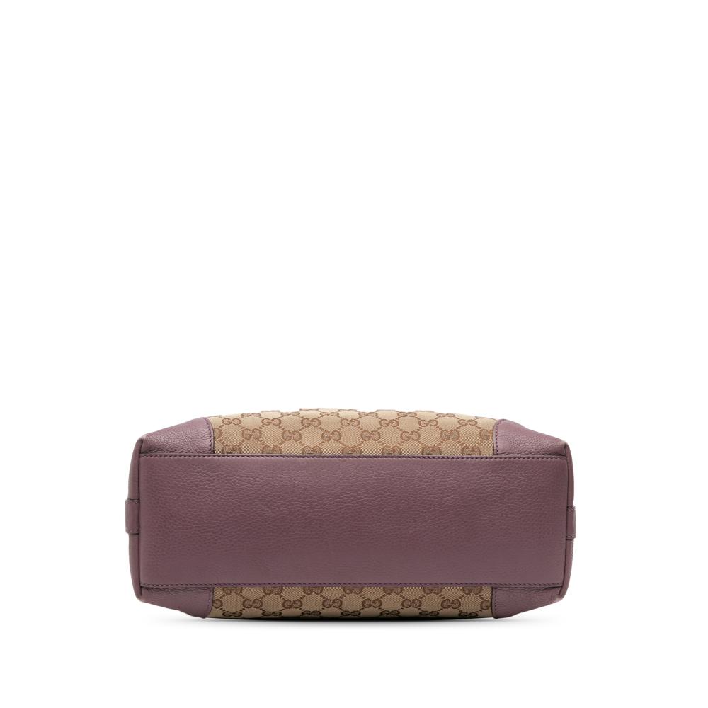 Gucci B Gucci Brown Beige with Pink Canvas Fabric Small GG Miss GG Hobo Italy