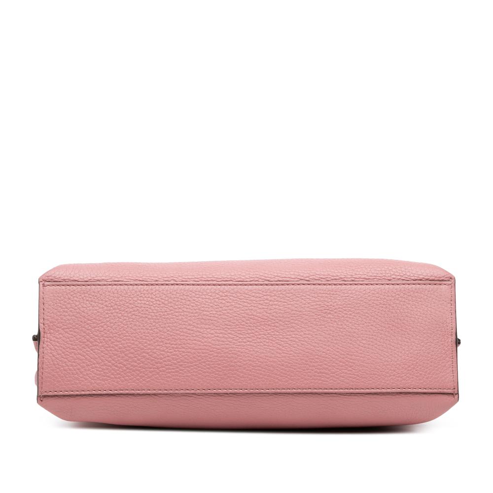 Gucci B Gucci Pink Calf Leather Medium Bamboo Daily Satchel Italy