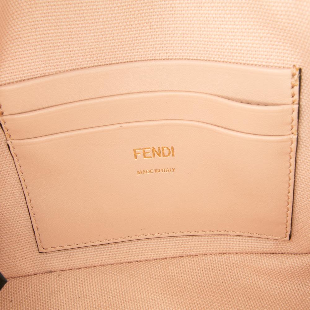 Fendi B Fendi Pink Canvas Fabric Mini Zucca Embroidered Baguette Satchel Italy