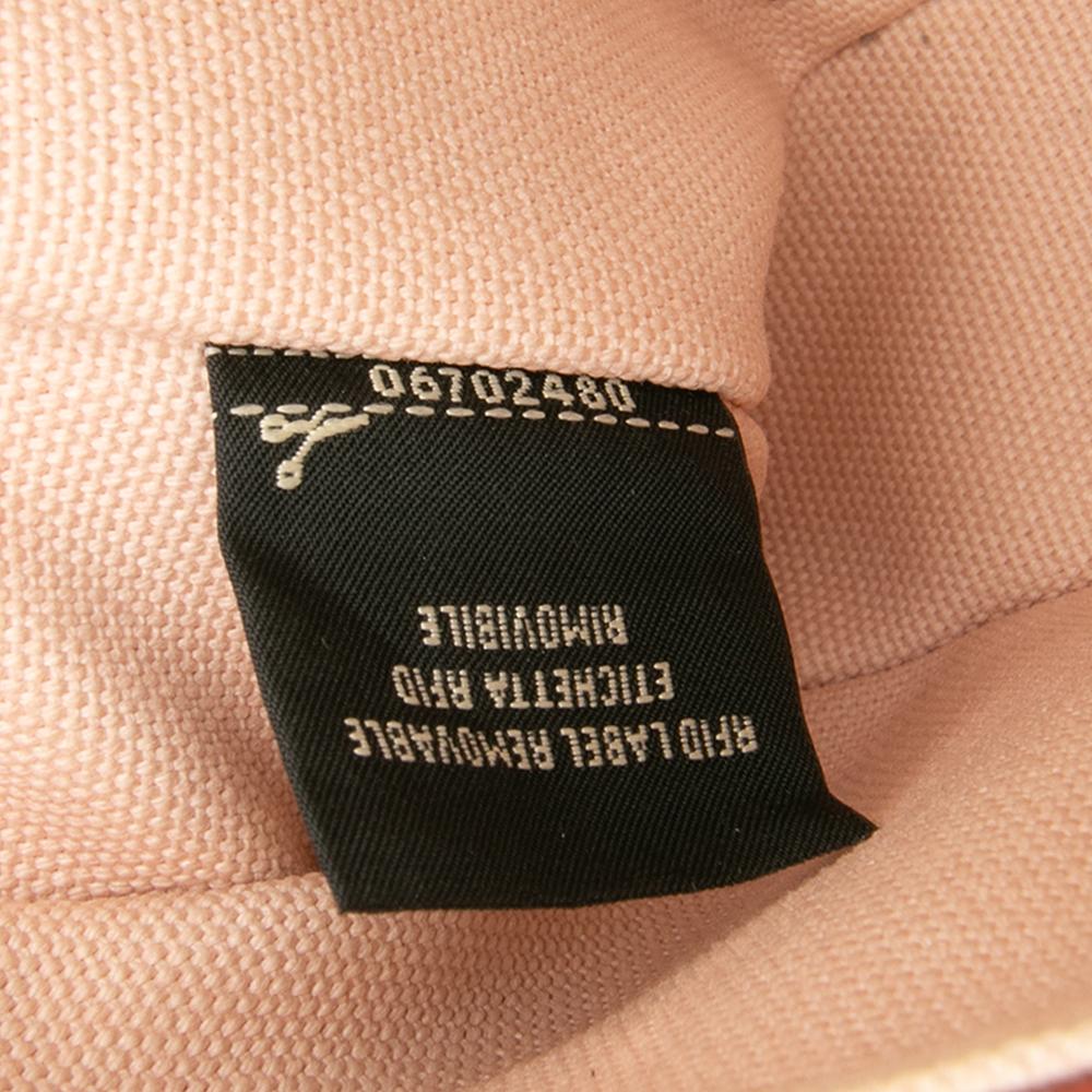 Fendi B Fendi Pink Canvas Fabric Mini Zucca Embroidered Baguette Satchel Italy