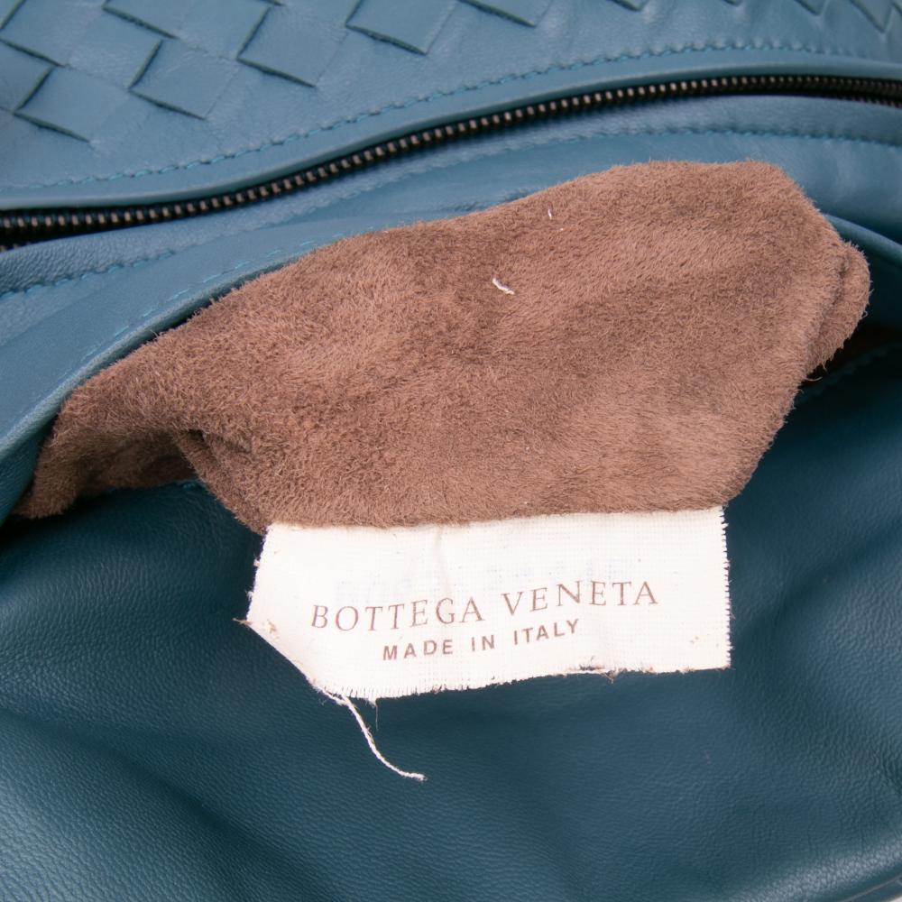 Bottega Veneta B Bottega Veneta Blue Nappa Leather Leather Mini Nappa Intrecciato Expandable Chain Crossbody Italy