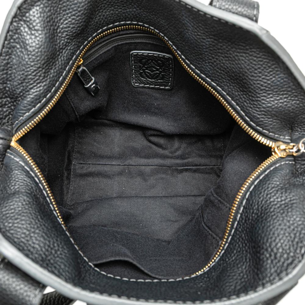 Loewe B LOEWE Black Canvas Fabric Anagram Tote China