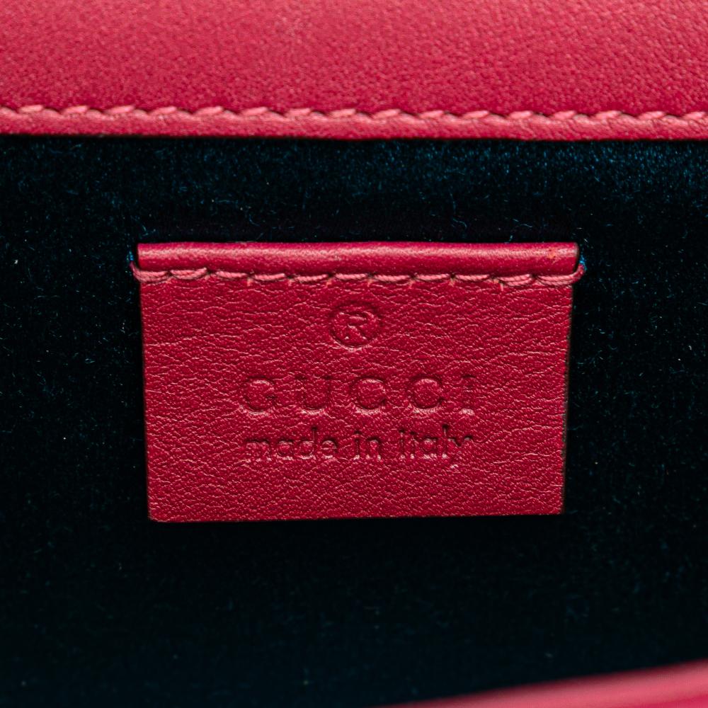 Gucci B Gucci Pink Dark Pink Velvet Fabric Crystal GG Broadway Crossbody Italy