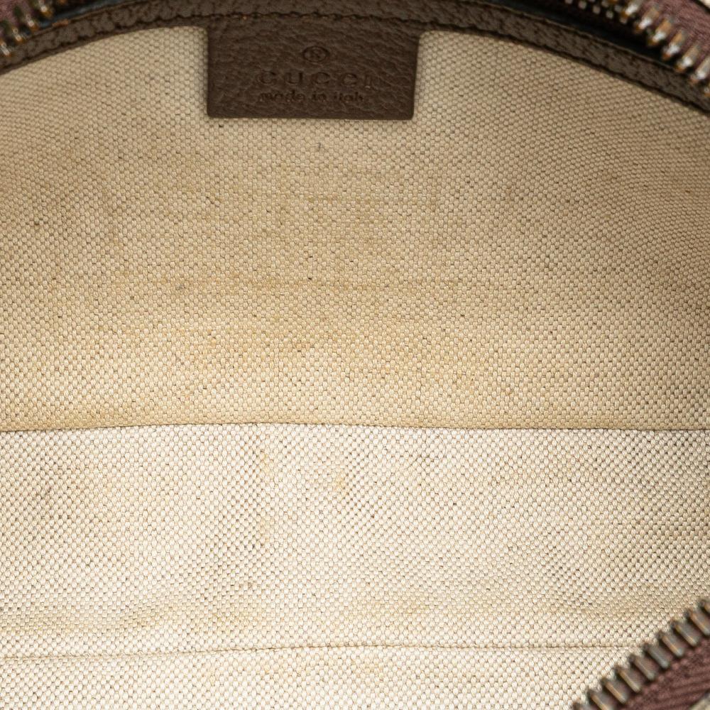 Gucci B Gucci Brown Beige Coated Canvas Fabric Small GG Supreme Ophidia Belt Bag Italy