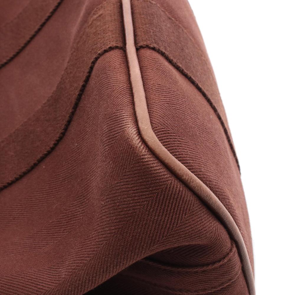 Hermès AB Hermès Brown Dark Brown Canvas Fabric Toile and Swift Valparaiso PM France