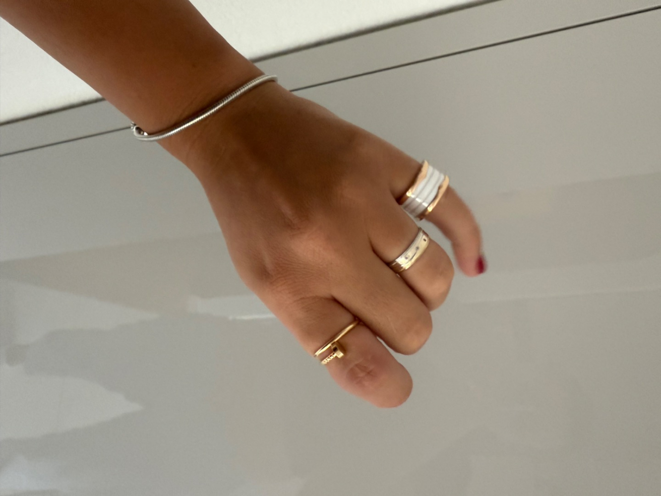 Bvlgari Ring aus weißer Keramik und 18k Gold