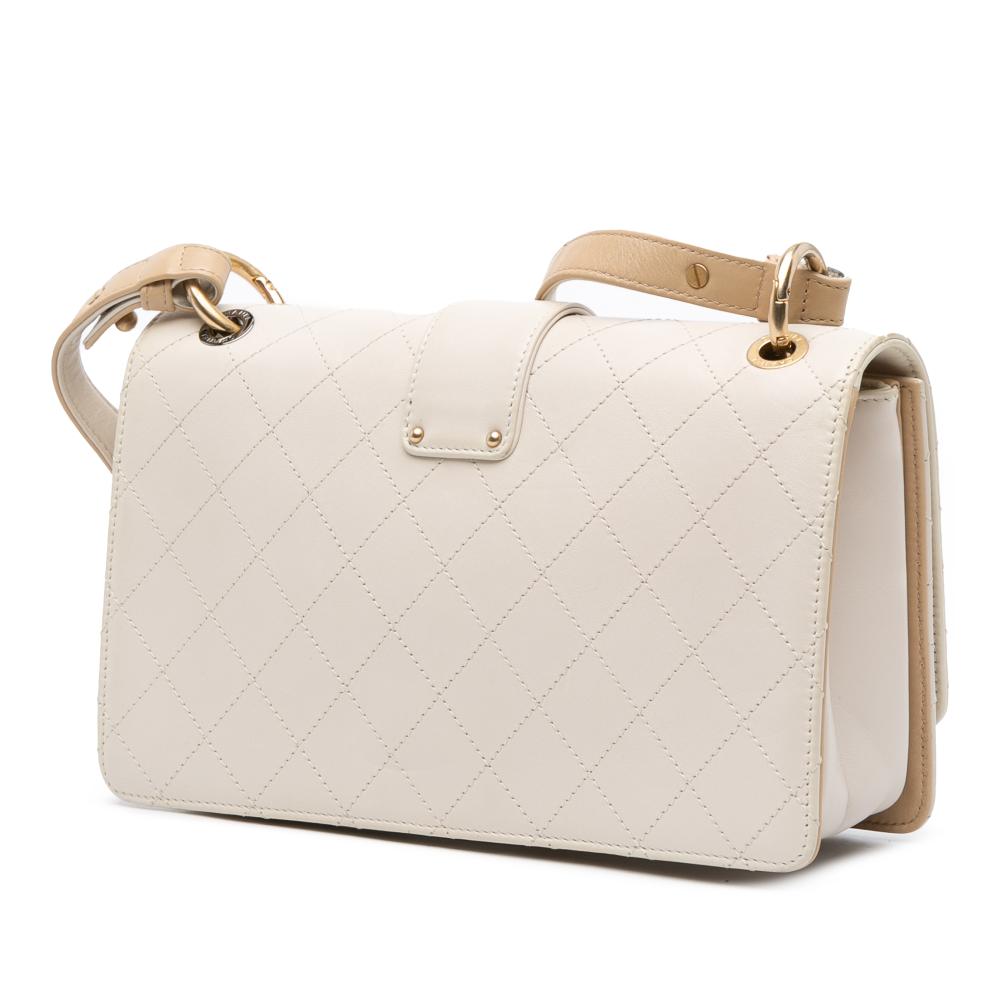 Chanel B Chanel White Pearl Calf Leather CC Stitched skin Chain Flap Italy